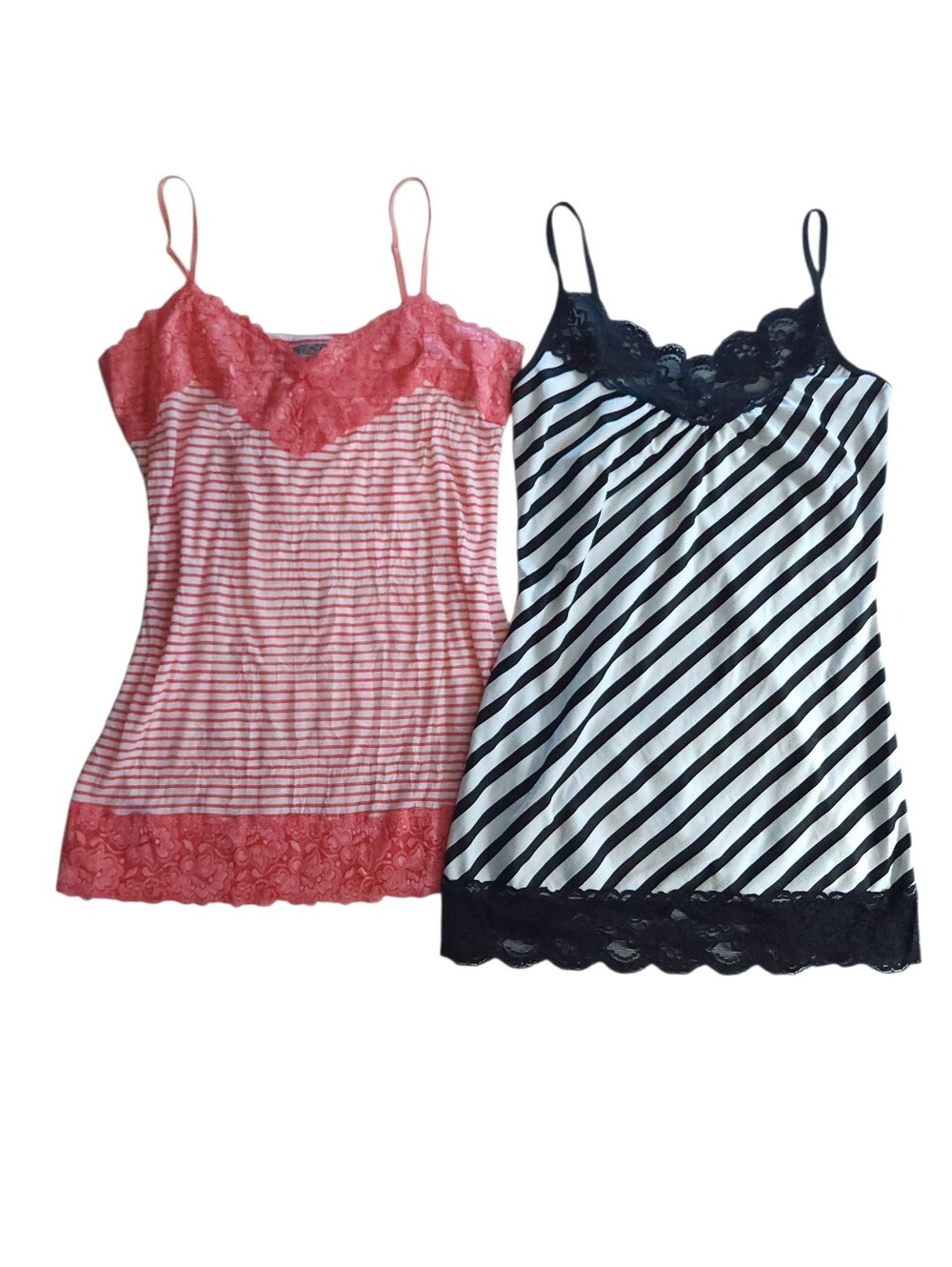 Y2k Vanity And Oboe Lace Trim Layering Cami Sz L Set Of 2